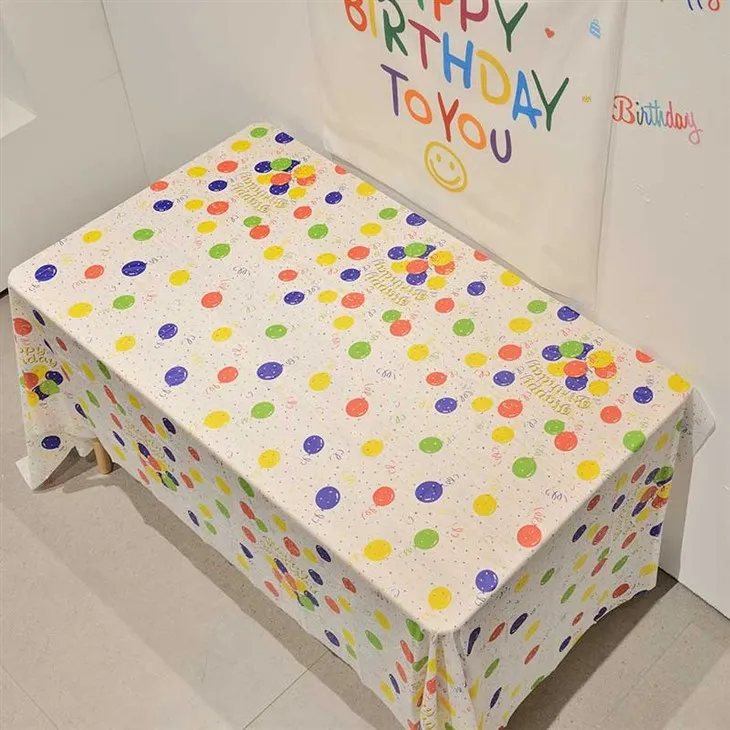 Balloon Party Tablecloth Peva Disposable Party Tablecloth Baby Birthday Decoration Disposable Party Tablecloth